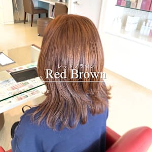 レッドブラウン×レイヤーカット