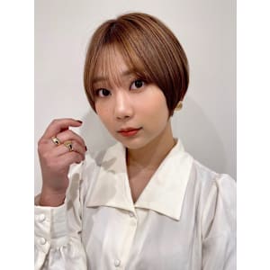 20代/30代/小顔/ショート/マッシュ/シースルー/ベージ