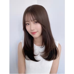 韓国風ボブ艶カラー前下がり似合わせフェイスレイヤー