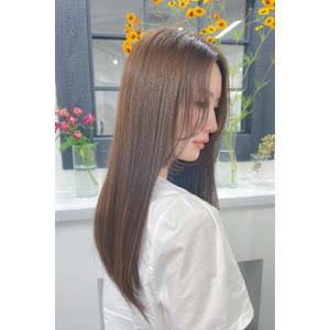 ★小顔うる艶バングシアーカラーセミディカール前髪美髪レイヤー