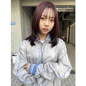 レイヤーレッドブラウン福岡天神美容室　横田　葵
