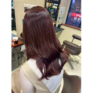 ブリーチなしダブルカラーボルドーカラー