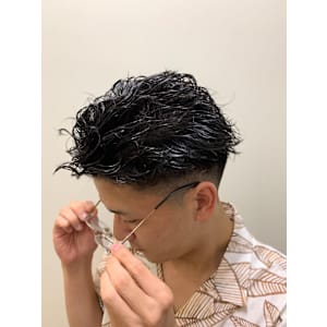 ワイルドオールバックパーマ