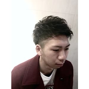 ナチュラルショートパーマ＜理容室＞メンズ/ショート/個室＞