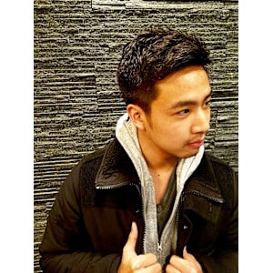 ナチュラルアップバング＜理容室＞メンズ/ショート/個室＞