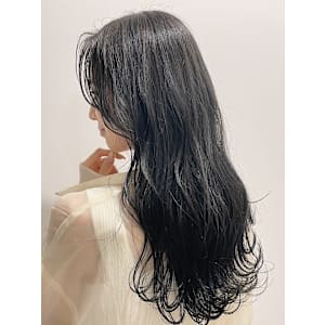 グレーアッシュウェーブロング