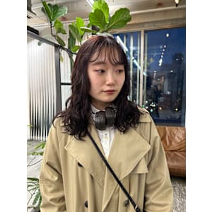 ピンクパープル×ロングパーマ