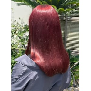 ハイトーンカラー　ダメージレス　艶髪レッドカラー　髪質改善