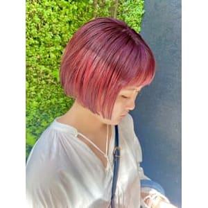 【天神 今泉 大名】ボブ　チェリーレッド