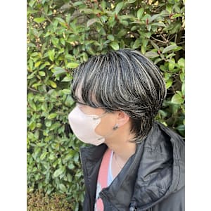 メンズウルフ、ハイライト　tiptop 目白