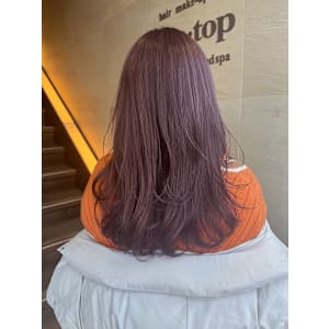 ピンクベージュ、ゆるふわロング　tiptop 目白