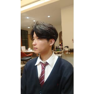 韓国マッシュセンターパートダウンパーマニュアンスパーマ