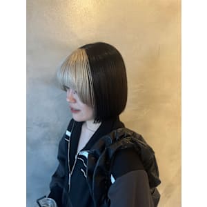 デザインカラー　ダブルカラー　ブリーチ　トレンドヘア　Y2K