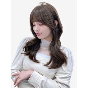 レイヤーロング美髪くびれワンカールシルキーグレージュ