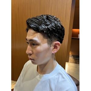 銀座　理容室　個室理容室　メンズナチュラルパーマ
