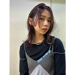 【 外ハネミディアム × ラベンダーブラウン 】 浅野美紀