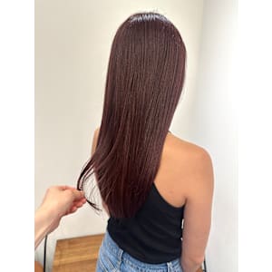 池袋　髪質改善 縮毛矯正 ツヤ髪 ストレート ボルドーカラー