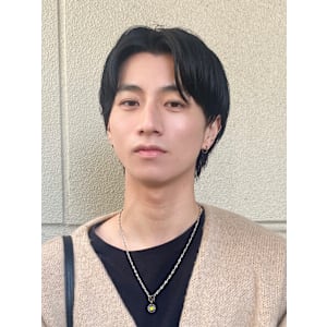 センターパート/ナチュラルメンズウルフ