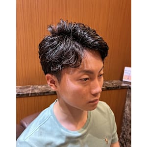 銀座　理容室　個室　メンズナチュラルパーマ