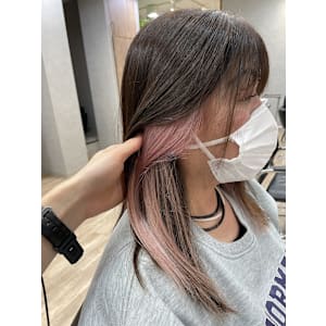 G インナーカラー/ピンクベージュ/ブリーチ2回