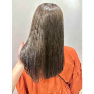 【pignon】透明感オリーブベージュ　アッシュ　セミロング