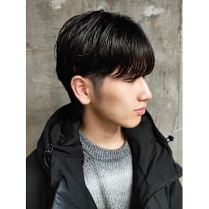 ニュアンスパーマ ツーブロック シースルーマッシュ 透明感