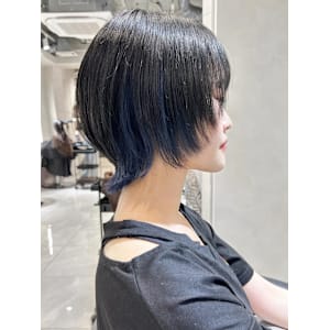 ネイビーブルー/インナーカラー/マッシュウルフ/ミニウルフ