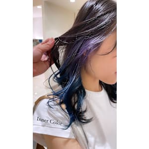 インナーカラー　ブルーパープルグラデーション