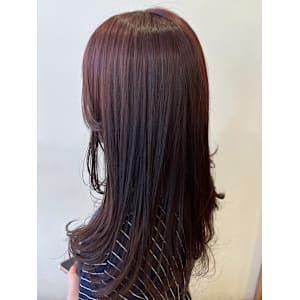 ピンクブラウン　イルミナカラー　透明感　顔周りレイヤー