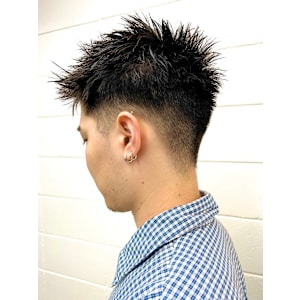 トップ無造作ザクザクメンズ刈り上げショート髪型