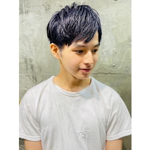 ブリーチ　ネイビー　ツーブロックマッシュ　おしゃれ - MEN'S SALON SOLEIL by alfRed【メンズサロンソレイユ バイアルフレッド】掲載中