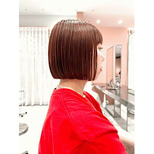 ボブ/切りっぱなしボブ/結べないボブ/オレンジグレージュ