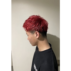 赤髪×メンズショート×刈り上げ×ツーブロック