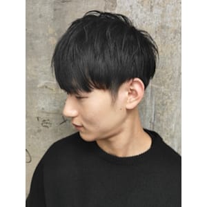 ツーブロック　マッシュショート　メンズショート　黒髪　爽やか