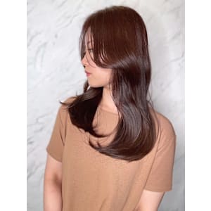 【MICHI 富田店　古作蓮】ブラウンベージュ　ロングヘア