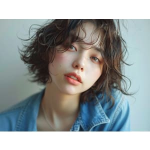 デザインカラー/レイヤーカット/ウェットヘア/オリーブベージ