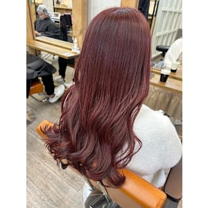 イメチェンピンクレッドブラウンレイヤーカット似合わせカット