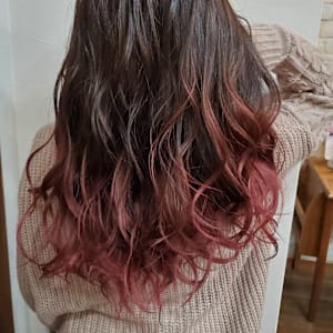 カット＋グラデーションカラーブリーチカラー