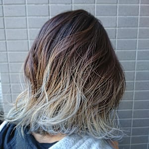 カット＋グラデーションカラーブリーチカラー