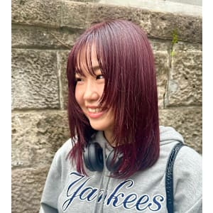 チェリーレッド×フェイスレイヤースタイル