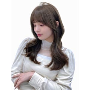 美髪デジタルパーマ薄めバング丸みワンカールシースルーバング