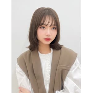 2wayバング韓国前髪シースルーミディアムくびれヘア顔周り