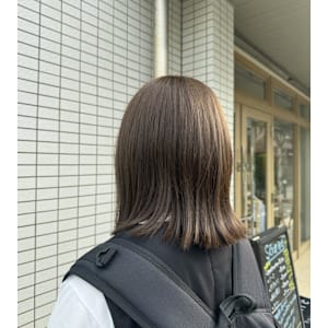 ブリーチなし艶ベージュカラー