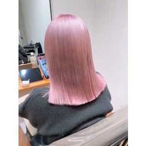 切りっぱなし＊ベビーピンクハイトーンカラーヘルシースタイル