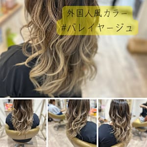 外国人風　バレイヤージュカラー　髪質改善カラー - LOHAS Hair ANGIE【ロハスヘア アンジェ】掲載中