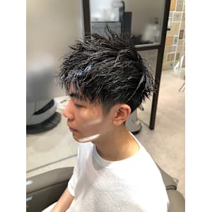 爽やかツーブロ/スパライルパーマ/メンズ似合せカット