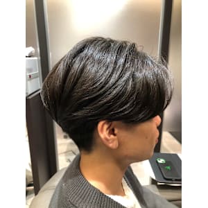 センターパートツーブロウルフカルマパーマ波巻き/メンズヘア