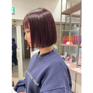 赤髪ニュアンスカラーピンクカラー/ピンクラベンダー髪質改善