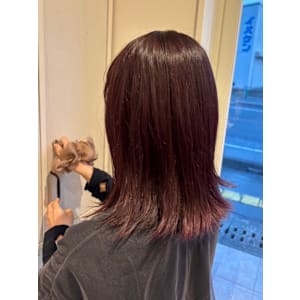 デザインカラー/赤髪美髪/ピンクベージュ/ダークブラウン/