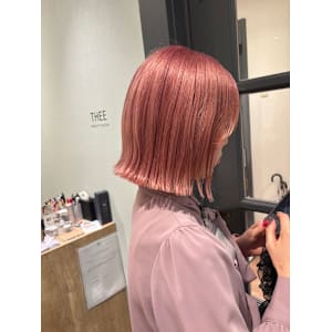 ホワイトピンク/ハイトーンカラー/ベビーピンク/艶髪